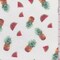 Off White Tossed Fruit Brushed French Terry Knit Fabric By the Yard